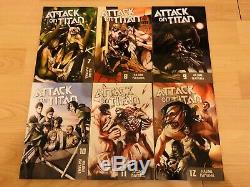 ATTACK ON TITAN 1-19 Manga Collection Complete Run Volumes Set ENGLISH RARE