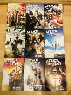 ATTACK ON TITAN 1-25 Manga Set Collection Complete Run Volumes ENGLISH RARE