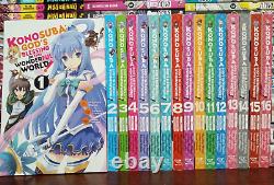 Konosuba Manga Vol. 1-16 Complete Set Masahito Watari Yen Press NEW